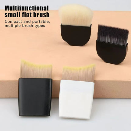 1PCS Professional Ultra-Thin One-Line Foundation Brush Crescent-Shaped Short Handle Soft Bristle Mask Brush