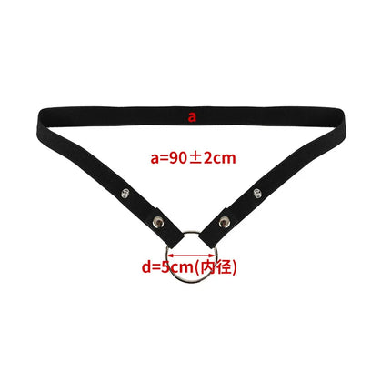 Male Penis Ring Chastity Cage Anti-off Device Elastic Band Auxiliary Belt Adjustable Underwear Rope Scrotum Ring Sissy Sex Toys