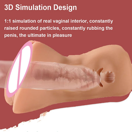 2 IN 1 Sex Toys Masturbation For Men Deep Throat Artificial Real Pussy Oral Male Masturbator Realistic Vagina Adult Pocket Pussy