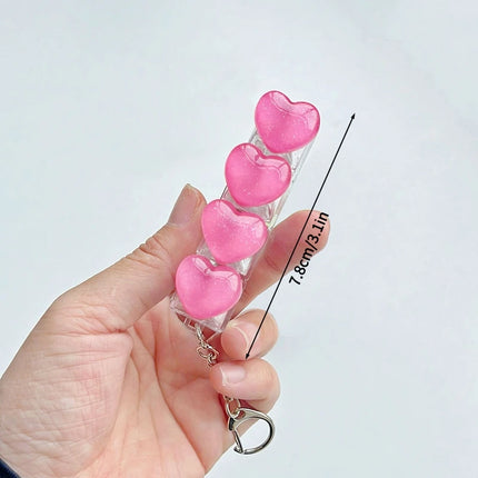 Heart Keyboard Fidget Keychain Stress Releasing Decompression Keychain Press The Keyboard Button Bags Hanging Charm Pendant Gift