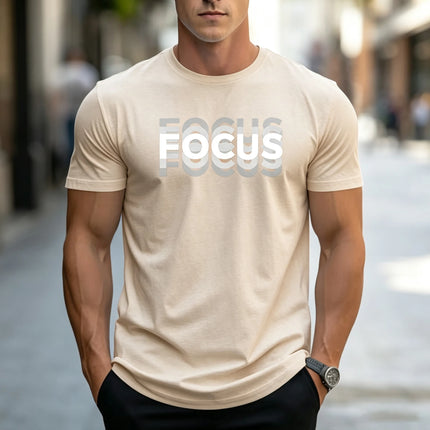 Gradient letter printed T-shirt, fashionable round neck short sleeved top, urban casual men's daily commuting short sleeved shir