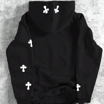 Creative Crossprinting Unisex Hoodies Thicken Breathable Top Y2K Style Loose Sportswear Comfortable Casual Woman Clothing