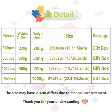 DIY Custom Jigsaw Puzzle Customize Your Own Personalized Picture Puzzle Anniversary Festival Gift Toy 108/200/300/500/1000/1500