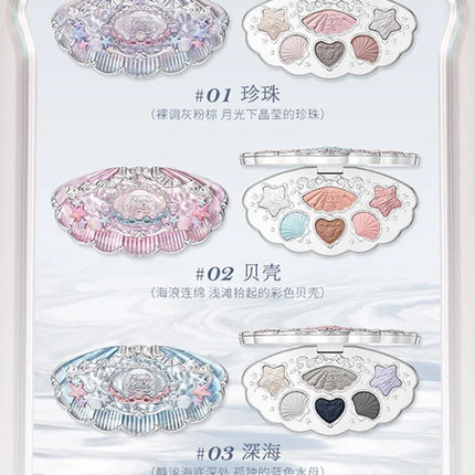 Flower Knows Shells Jewel Collection 6Colors Eyeshadow Palette Matte Pearl Sea Metallic High-Pigment Long-lasting Makeup