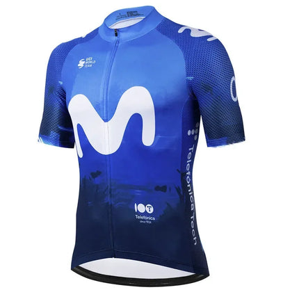 Movistar Pro Team Summer Cycling Jersey Suit Men's Breathable Mountain Bicycle Clothing Set Bike Mountain Maillot Ropa Ciclismo