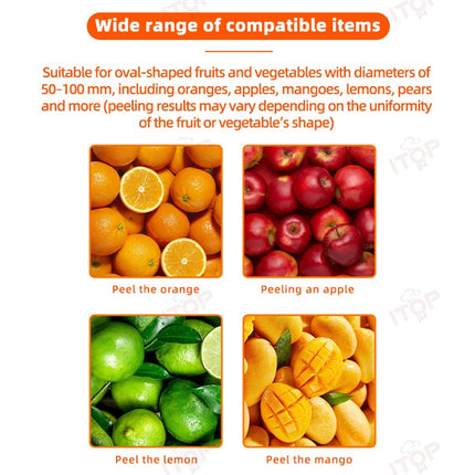 Commercial Automatic Fruit Peeler Machine for Dia 50-100mm round Fruits Peeling Thickness Adjustable 80W Fruit Peeling Equipment