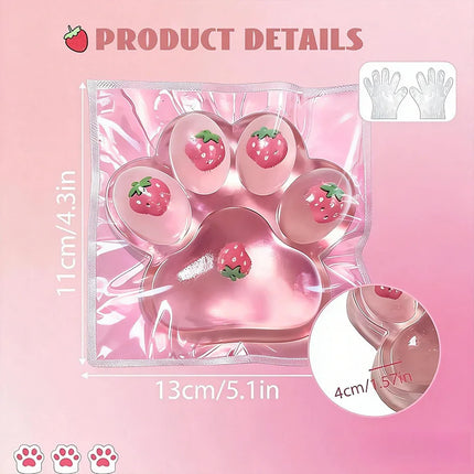 1pc Pink Strawberry Cat Paw Squishy Props Giant Jumbo Slow Rebound Stress Ball High Appearance Cute Decompression Party Favors
