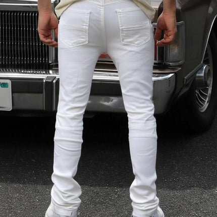 Fashionable Men's Jeans   Cool and Stylish Hip Hop Style Casual Pants   White Cotton Blended Fabric   Breathable and Comfortable