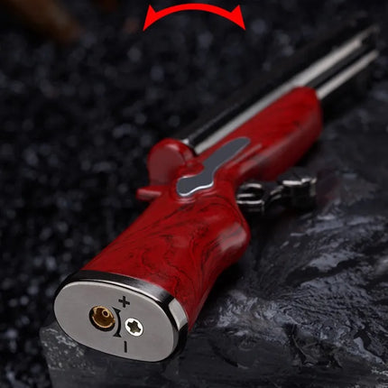 Metal Mini Gun Dual Fire Butane Gas Lighter Press Ignition Open Flame Smoking Accessories Gifts For Men Dropshipping Suppliers