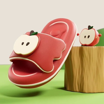 Cute Red Apple Slippers Slides Shoes Adults Fashion Fruit Mules Shoes New Woman Soft EVA Non Slip Comfort Home Slippers Women