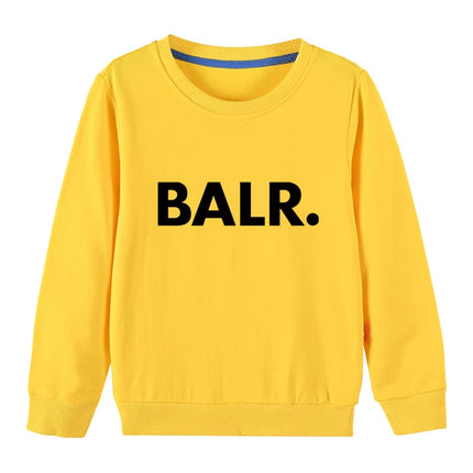 Spring Kids Sweatshirts Girls BALR. Print Tops Kids Cotton Clothes Teenager Boys Children's Soft Clothing Baby Autumn Tops
