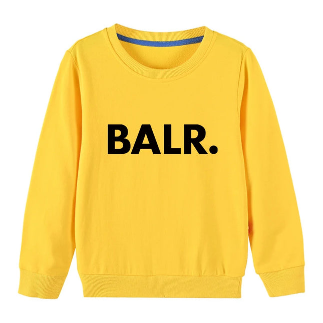 Spring Kids Sweatshirts Girls BALR. Print Tops Kids Cotton Clothes Teenager Boys Children's Soft Clothing Baby Autumn Tops