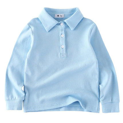 Little Kids Clothes Boys Long Sleeved Polo Shirts Solid Color Boys Shirts Children Spring Summer Polo Shirt School Tops Tee 1-7Y