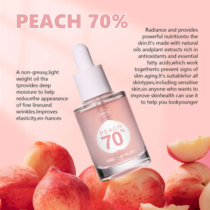 Peach 70% Niacinamide Serum Moisturizing Prevent Dryness Facial Essential Oil Increasing Elasticity Smooth Soften Skin Care 30ml