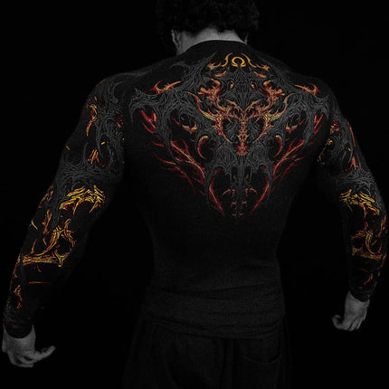 2026 New Dragon Awakening Pattern Gym Long Sleeve Top for Spring and Summer Running Swimming Weightlifting Fitness Clothes