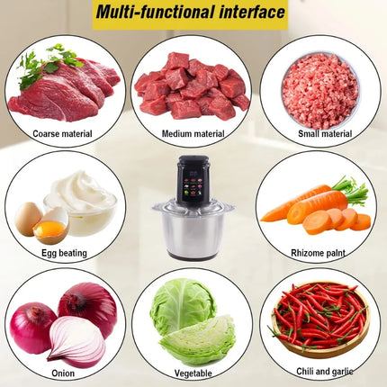 5L Food Blender 500W Powerful Mixer 6 Blades Food Crusher with Stainless Steel Meats Grinders 220V Household Food Processor