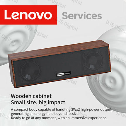 Lenovo C01 Wooden Soundbar Speaker HiFi 360 Surround Stereo Multimedia Desktop Computer Audio Speaker