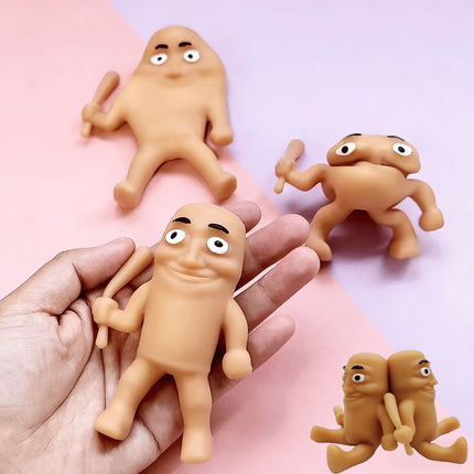 1/3/5Pcs Tung Tungtung Sahar Squeeze Toys Collectible Viral Brainrot Fidget Toy Wooden Stick Man Anti Stress Reliever Toys Figet