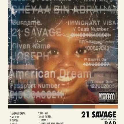 Popular Hip Hop Singer Album Covers Posters and Prints Canvas Printing Modern Wall Art Picture for Bedroom Home Decor Fans Gifts