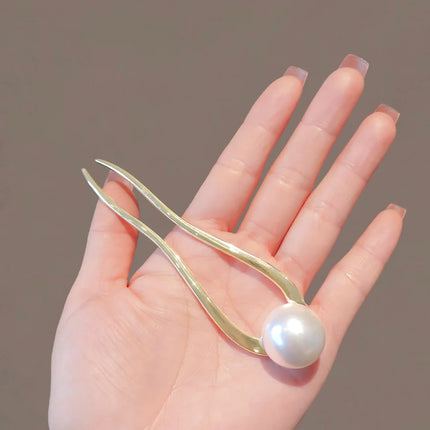 New Pearl U-shaped Tassel Hair Sticks Women's Fashion Ponytail Metal Hairpin for Girls Styling Tools Delicate Hair Accessories