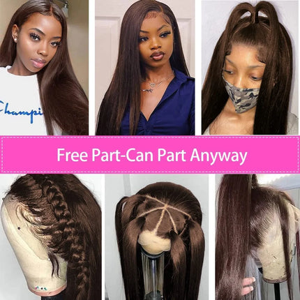 Brown 13x6 HD Lace Frontal Wig 13x4 Straight Human Hair Wigs For Women Chocolate Brown Lace Front Wig Human Hair Brown Wigs Sale