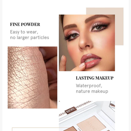 IMAGIC 4-Color Highlighter&Contouring For Face Bronzer Face Makeup Combination Palette Long-Lasting Brighten Skin Cosmetics