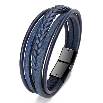 Men's Musical Symbol Leather Bracelet Vintage Creative Men's Bracelet Music Symbol Simple Leather Multi-Layer Bracelet