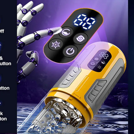 Male Automatic Masturbator Cup Penis Pump 7 Thrusting Rotating Vibrating Sucking Licking Modes Pussy Blowjob Sex Toys For Men