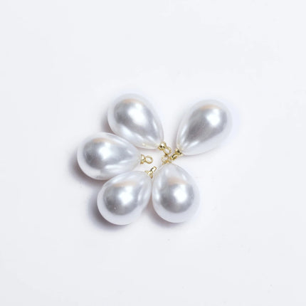 5Pcs/bag 10/14/16/18mm White Imitation Pearl Water Drop Pendant DIY Earrings Necklace Bracelet Brooch Jewelry Makings