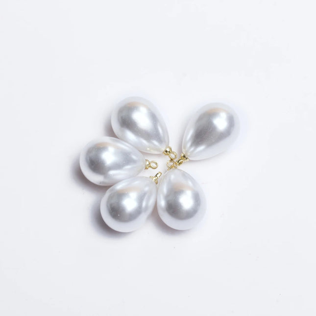 5Pcs/bag 10/14/16/18mm White Imitation Pearl Water Drop Pendant DIY Earrings Necklace Bracelet Brooch Jewelry Makings