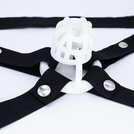 Chastity Cage Anti-off Device Elastic Band Chastity Belt for Male Auxiliary Belt Adjustable Underwear Rope Scrotum Ring SissyToy
