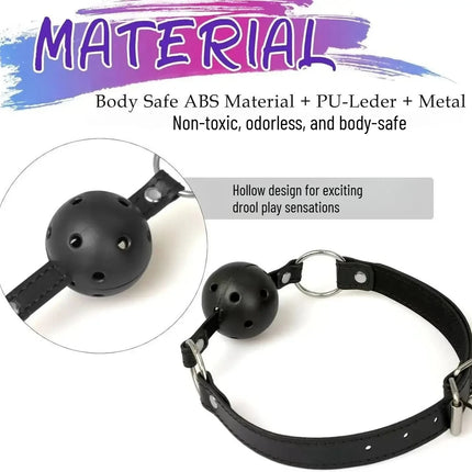 3-in-1 BDSM Bondage Set: Hollow Ball Gag with Nipple Clamps and Metal Anal Plug Adjustable Sensory Play Kit for Couples