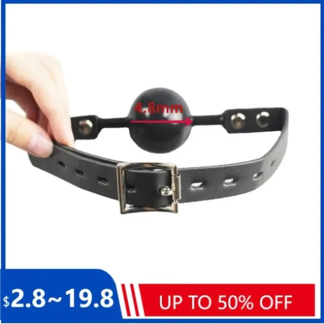 2026  Solid Silicone Mouth Gag Ball PU Leather Band BDSM Bondage Oral Fixed Pet Cosplay Restraint Sex Toy for Couple Adult Game