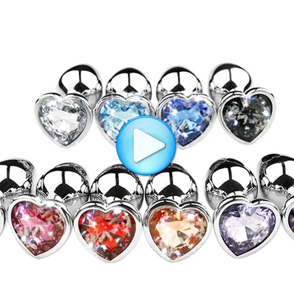 Anal Plug 3 Sizes Heart Metal Crystal Anal Plug for Women Removable Stainless Steel Butt Plug Men Stimulator Anal Sex Toys Dildo