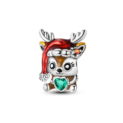 Charms Plata De Ley 925 Red Color Series Charm Red Elephant Animal Fruit Beads of Original Fits Women Anniversary Jewelry Charms