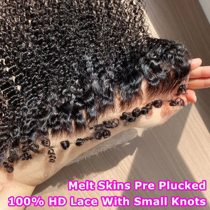 4C kinky Edge SKINLIKE HD Lace Kinky Curly 6x6 13x6 HD Lace Closure Only Virgin Human Hair Melt Skin 5x5 13x4 HD Lace Frontal