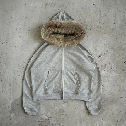 Y2K Streetwear Zip-Up Hoodie Grunge Goth Aesthetics Graphic Print Retro Punk Clothes Oversized Hip Hop Zipper Hoodie Sweatshirt