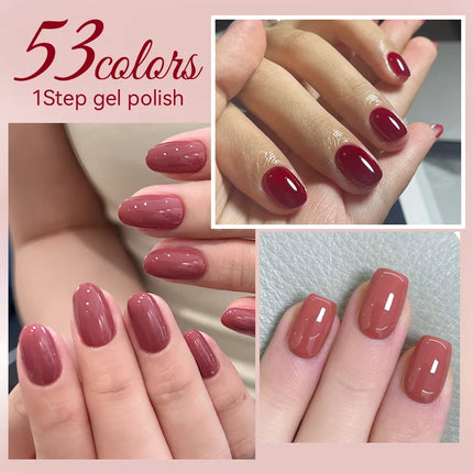 UR SUGAR 15ml 1-step Gel Polish 3 IN 1 Gel Nail Polish Pink Colors Nail Art Soak Off LED UV Gel Nail Varnishes For Nail DIY Arts