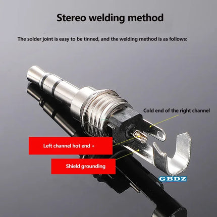 Gold-Plated Stereo Welding Jack 3.5mm 3 Pole Female Plug 1/8″ Headphone Notebook Microphone Audio Interface Extension Cable Plug