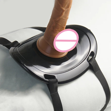 Suction Cup Dildo Mount, Pommel-shape Platform Sex Saddle with Straps for Hands-Free Play on Pillow, Dildo Holder for Dildos