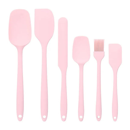 6pcs Silicone Spatula Set for Cooking Baking Tools Food Grade Heat Resistant Non-Stick Scrapers & Cream Spreads HPMD008