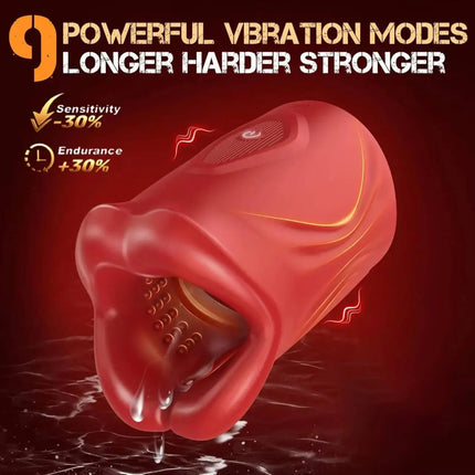 Male Masturbator Deep Throat Mouth Blowjob Vibrator Penis Pump 360° Wrapped 9 Frequency Vibration APP Control Sex Toys for Men