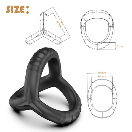 Reusable Silicone Penis Ring (Newest Design) - Delayed Ejaculation & Penis Enlargement, Men’s Dick Enlarger Sex Toy