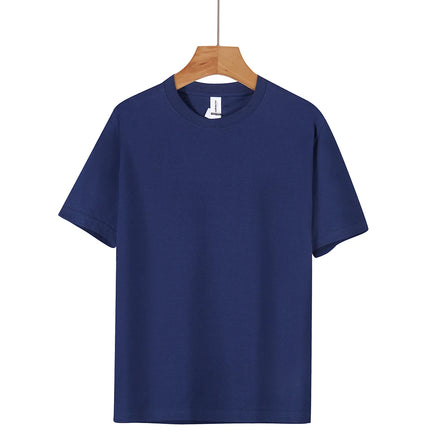 Unisex 100% Pure Cotton Solid Color Men's Summer round Neck Short Sleeve Shirt 180g Cotton T-Shirt in 16 Colors