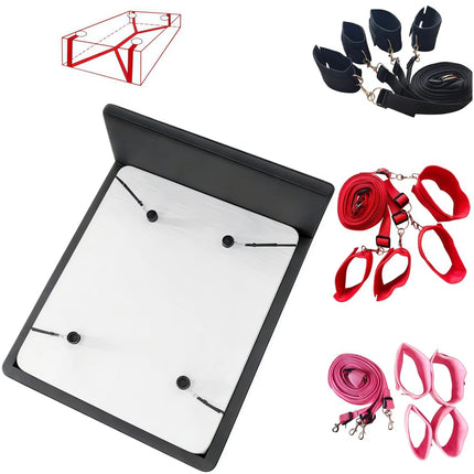 Bed Bondage Restraint Kit Adjustable Soft Wrist & Ankle Cuffs Couples Handcuffs Adult SM Game Lover Intimate Play Bedroom Kit