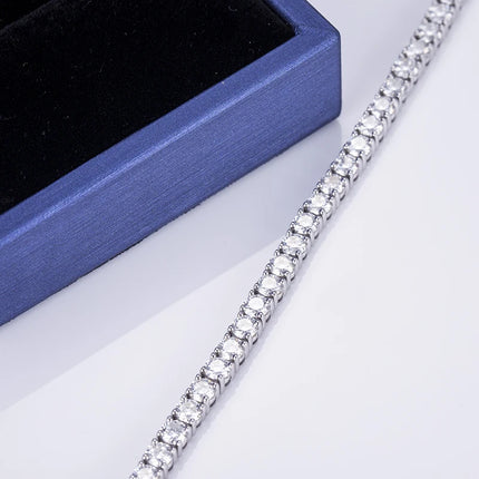 Customized 10K 14K 18K White Gold 3mm 3.5mm Stone Size CVD HPHT Lab Grown Diamond Jewelry Bracelet MSB-505