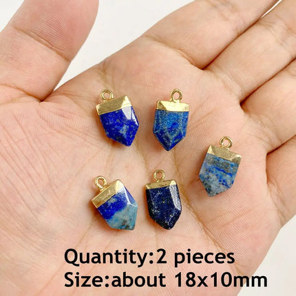 Blue Lapis Lazuli Pendant Gems Cross Hand Oval Shape Natural Stone Lapis Lazuli Charms for Jewelry Making Necklace DIY Bracelet