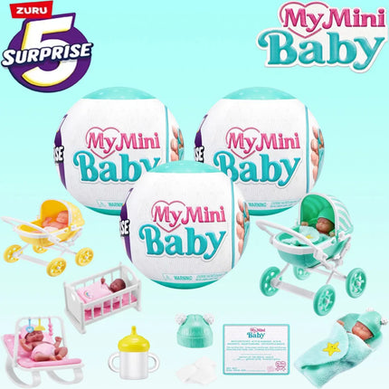 ZURU 5 SURPRISE My Mini Baby Series 1 Single Capsuleby Collectible Mystery Capsule Toy for Realistic Miniature Baby Playset and