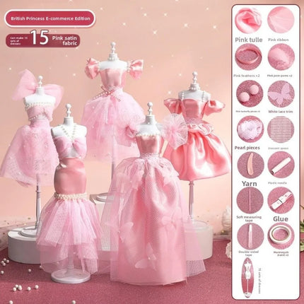 Skirt DIY Doll's Clothes Kit Handmade Fashion Design Princess Toy Outfit Kit Cute Wear Doll's Dress Material Kids Girl