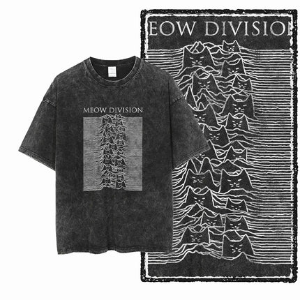COOLMIND DB cat Printed Cotton Acid Washed Exclusive Graphic Unisex T Shirt Cool Streetwear Men Tshirts Big Size Tee for men